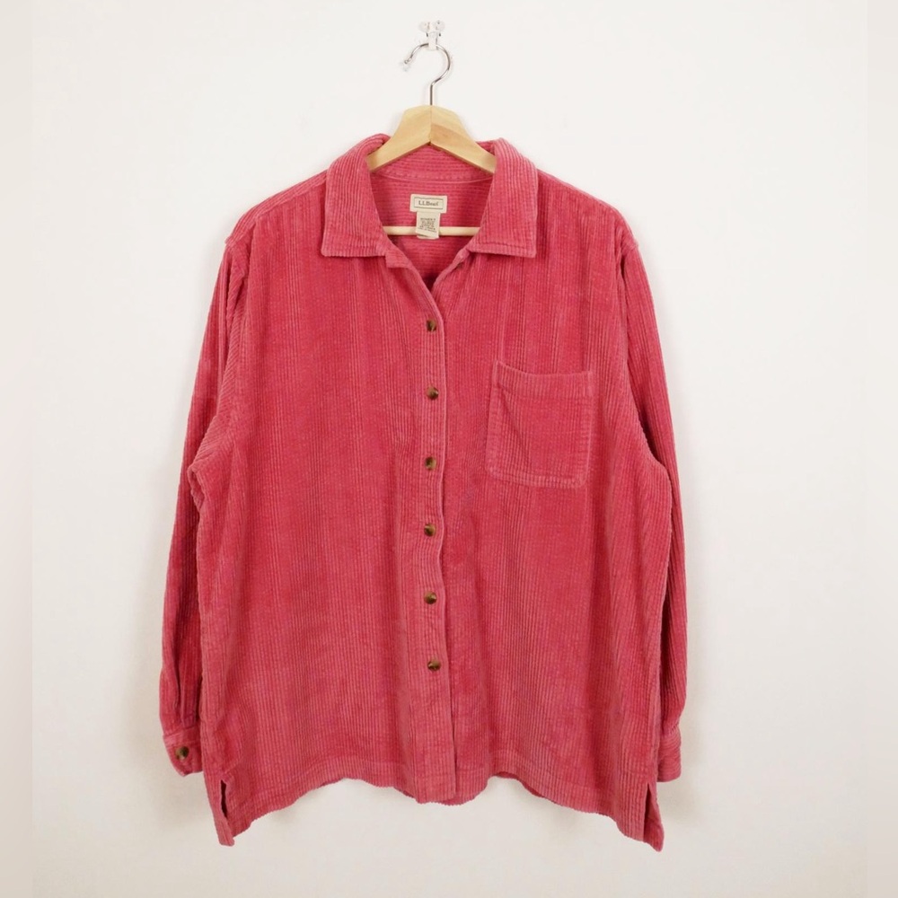 L.L. Bean Pink Corduroy Button Up